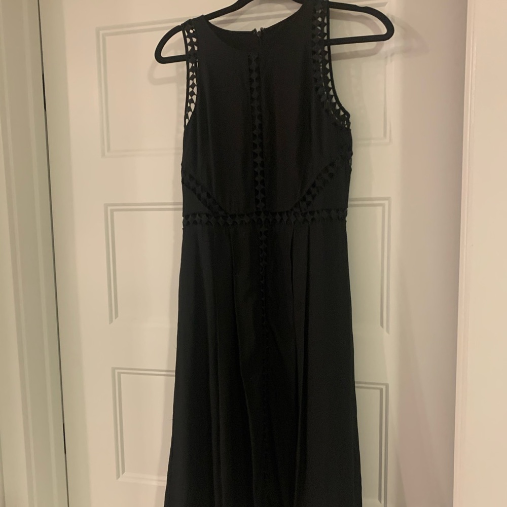 Ann Taylor Tea Length Black Dress Size 2